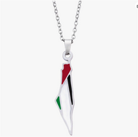 Flag on the Map of Palestine Necklace