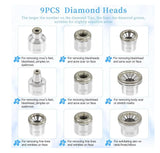 Diamond heads for dermabrasion