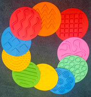 Large Silly Patterned Silicone Sensory Circle Pads (25cm)