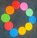 Large Silly Patterned Silicone Sensory Circle Pads (25cm)