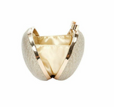 Gold Shiny Clutch Bag with Gold Shoulder Chain