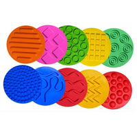 Large Silly Patterned Silicone Sensory Circle Pads (25cm)