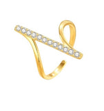 Adjustable Irregular Gold Plated Ring & Grandeur Velvet Pouch