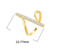 Adjustable Irregular Gold Plated Ring & Grandeur Velvet Pouch